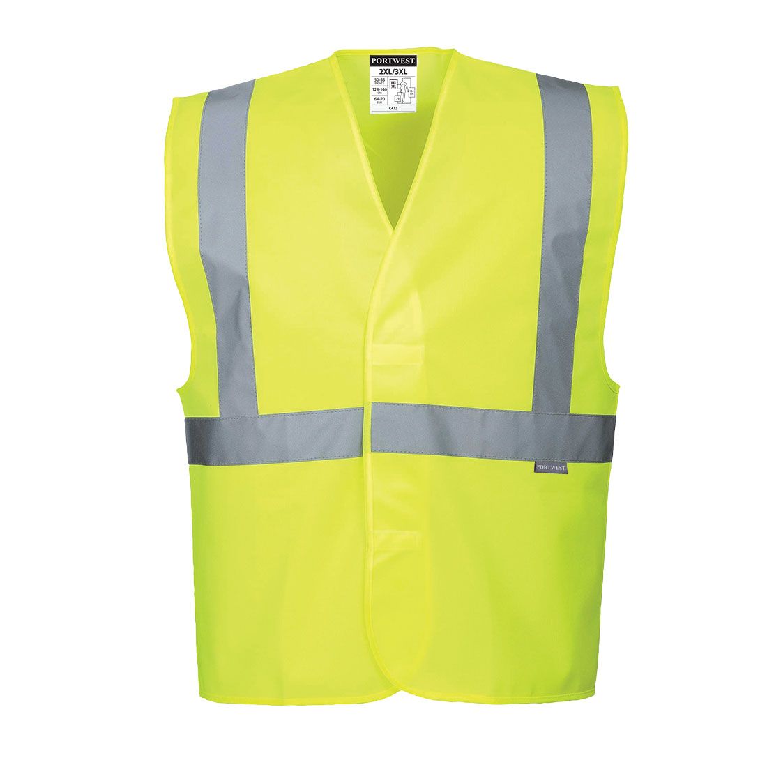Hi-Vis Band and Brace Vest , 4X/5X, R, Yellow