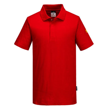 Anti-Static ESD Polo Shirt, L, R, Deep Red