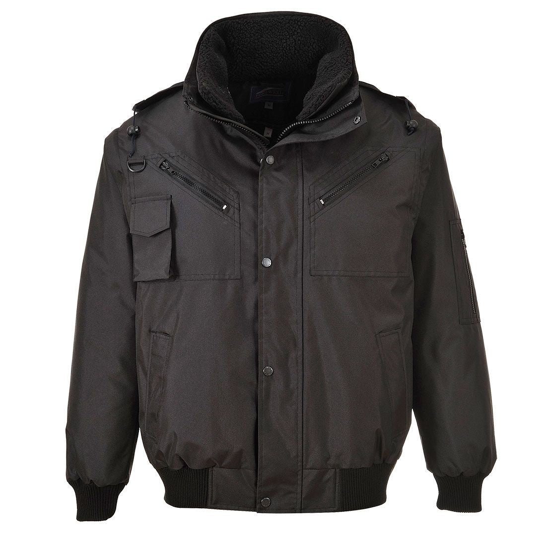 4-in-1 Bomber Jacket, L, R, Black