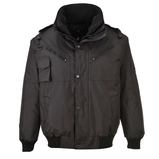 4-in-1 Bomber Jacket, L, R, Black