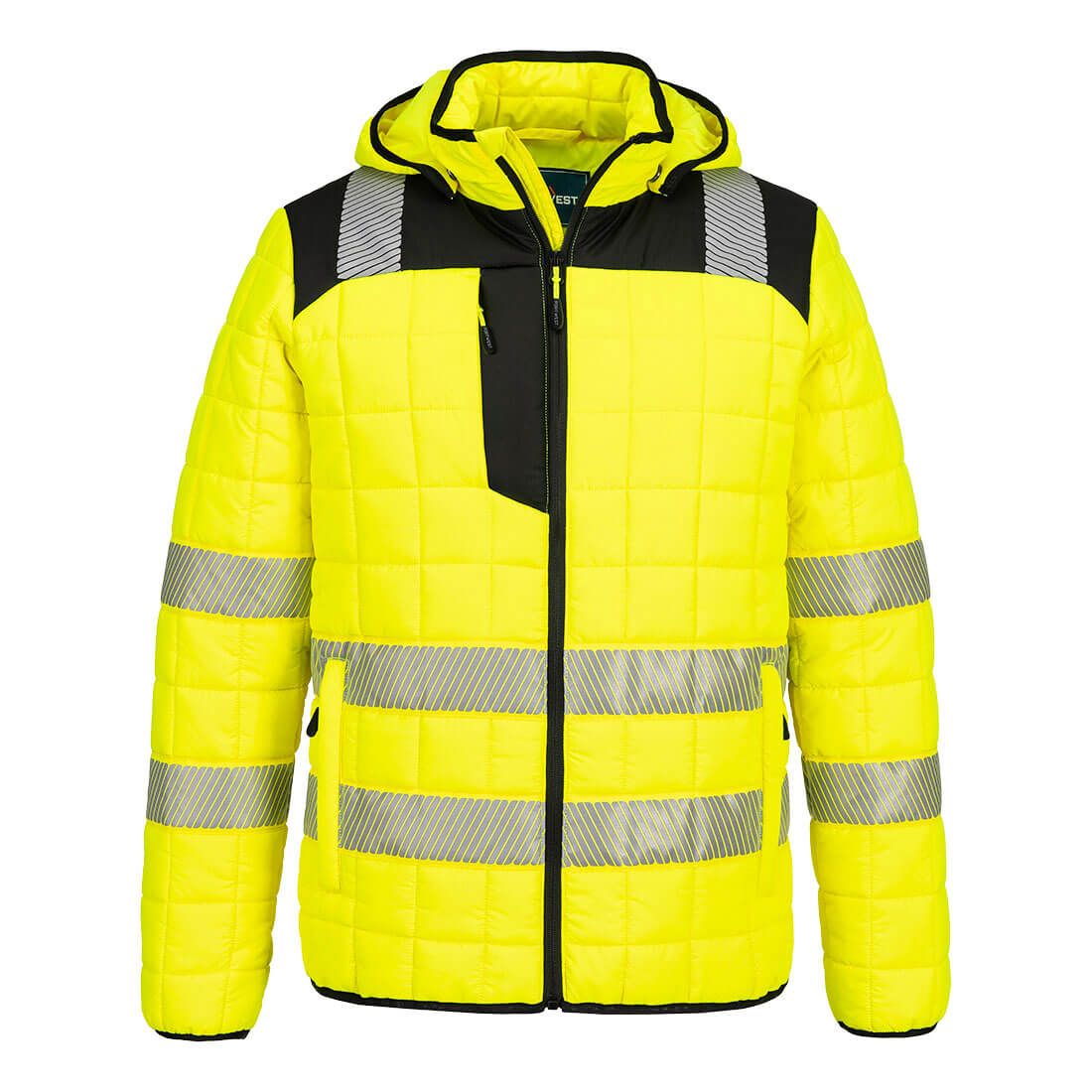 PW3 Hi-Vis Square Baffle Jacket, 4XL, R, Yellow/Black
