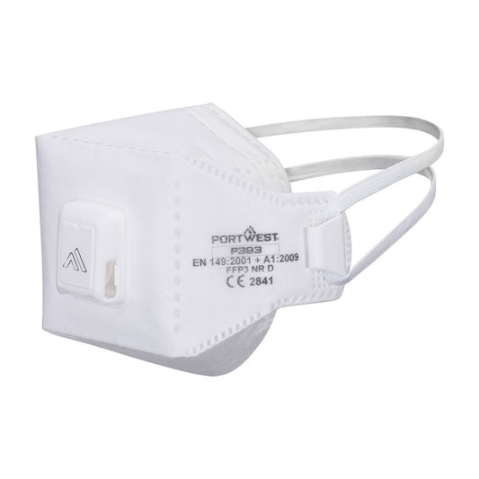 EAGLE PRO FFP3 Valved Dolomite Fold Flat Respirator (Pk10), , R, White