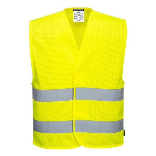 Hi-Vis Mesh Two Band Vest, 4X/5X, R, Yellow