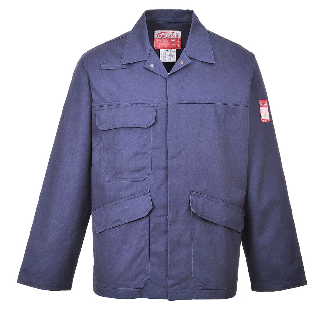Bizflame Work Jacket, L, R, Navy