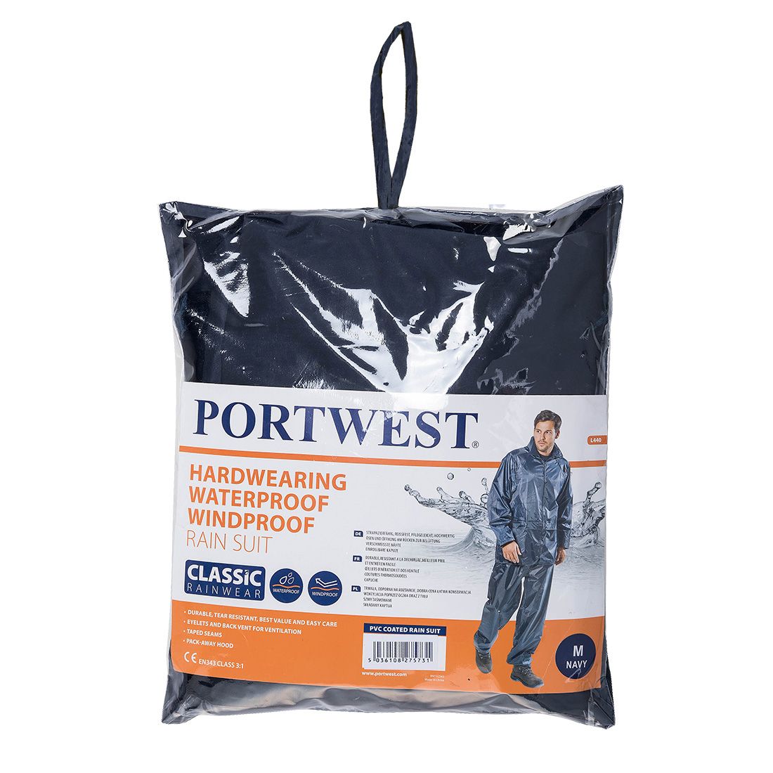 Essentials Rainsuit (2 Piece Suit), 4XL, R, Navy