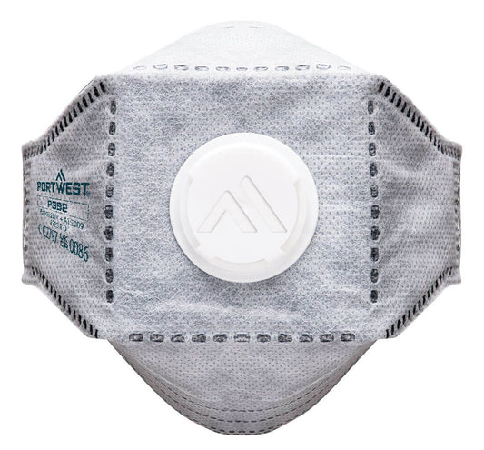 EAGLE FFP3 Valved Carbon Fold Flat Respirator (Pk10), , R, White