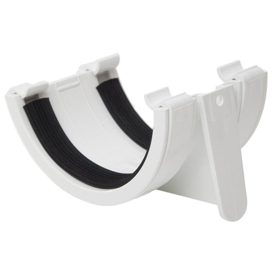 112mm Half Round Joint / Union Bracket White