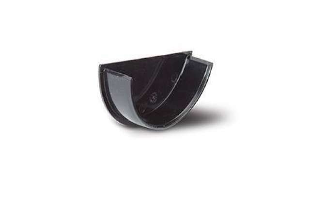 112mm Half Round Gutter Stop End Int Black