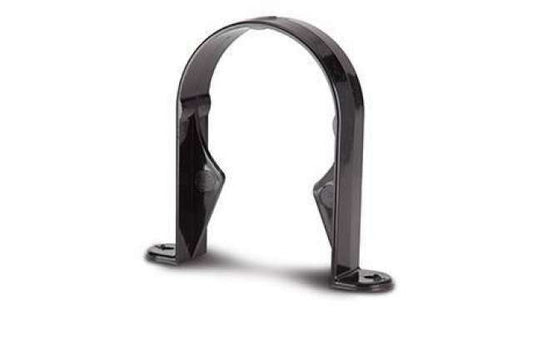 68mm Round Downpipe Socket Bracket Black