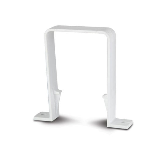 65mm Square Downpipe Bracket White