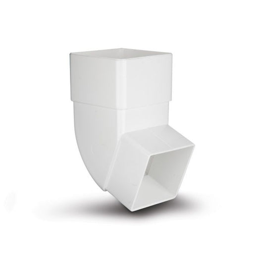 65mm Square Downpipe Offset Bend 112.5 Degree White