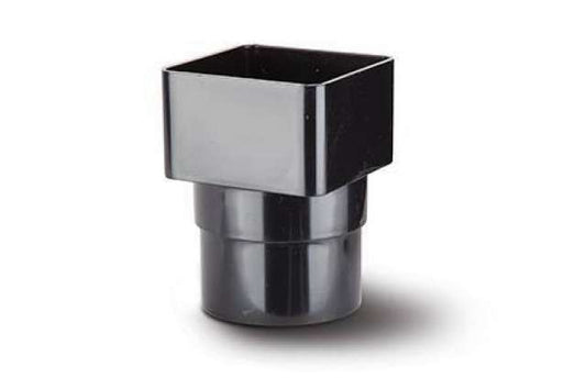 65mm Square Downpipe to Round Adaptor Black