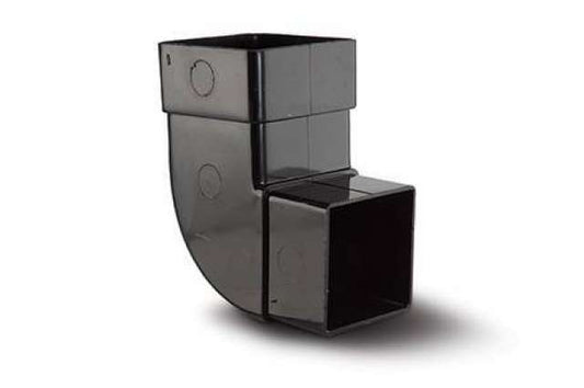 65mm Square Downpipe Offset Bend 92.5 Degree Black