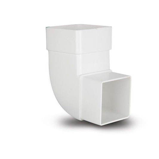 65mm Square Downpipe Offset Bend 92.5 Degree White