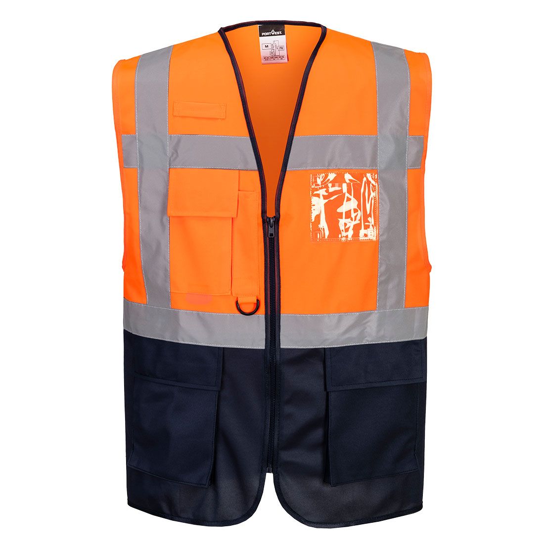 ES1 Essential Hi-Vis Contrast Executive Vest, 4XL, R, Orange/Navy