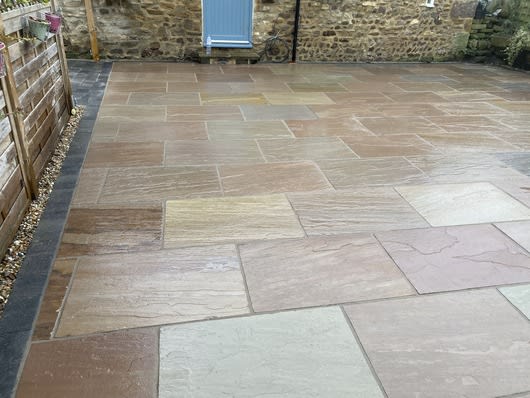 Raj Blend Indian Sandstone Paving Slabs Patio Pack (~15m2/Pack)