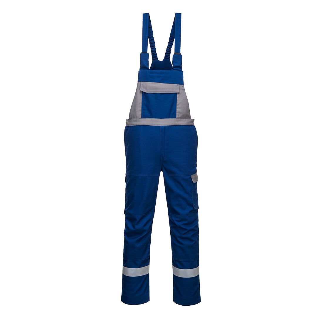 Bizflame Industry Two Tone Bib and Brace, L, R, Royal Blue