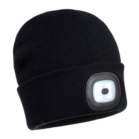 Beanie USB Rechargeable LED Head Light , , R, Black
