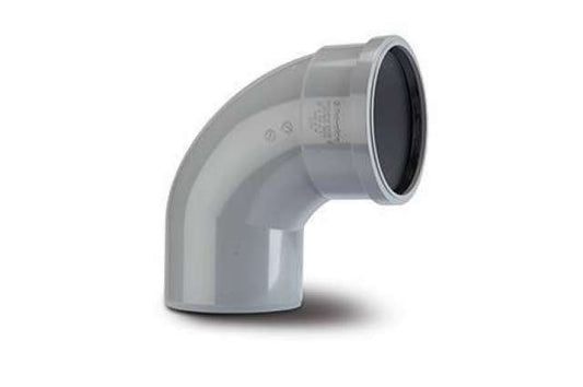 110mm Soil Bend Single Socket 92.5 Degree Grey
