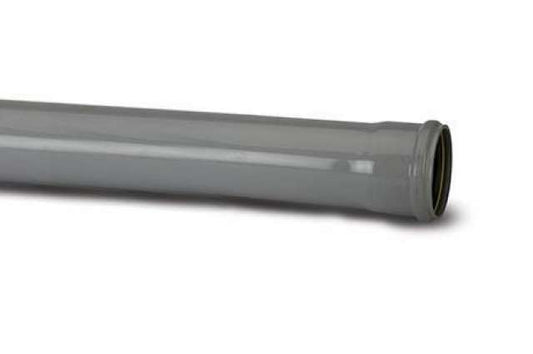 110mm Soil Pipe Single Socket Grey 3m