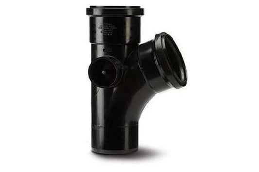 110mm Soil Equal Branch Double Socket 112.5 Degree Black