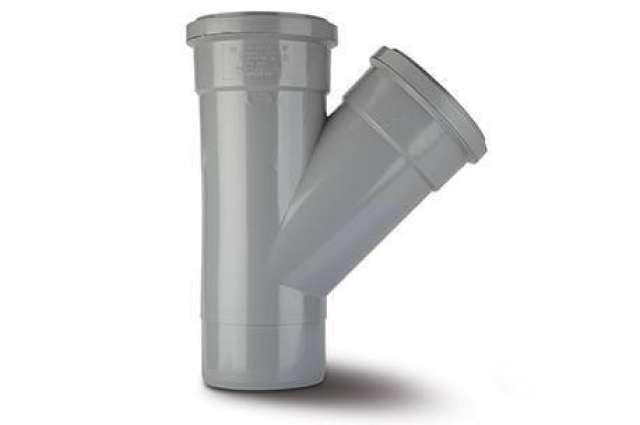 110mm Soil Equal Branch Double Socket 135 Degree Grey