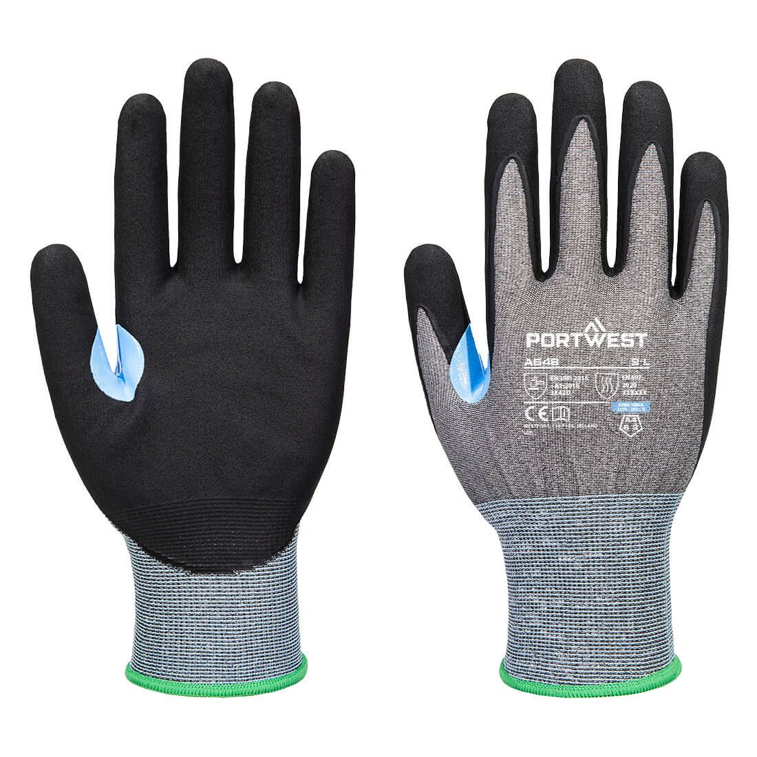 CS Cut D21 Nitrile Glove, L, R, Grey/Black