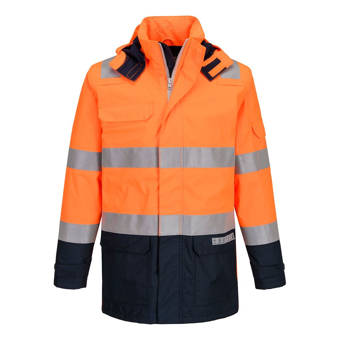 Bizflame Rain+ Hi-Vis Light Arc Jacket , L, R, Orange/Navy
