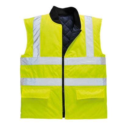 Hi-Vis Reversible Bodywarmer, 4XL, R, Yellow