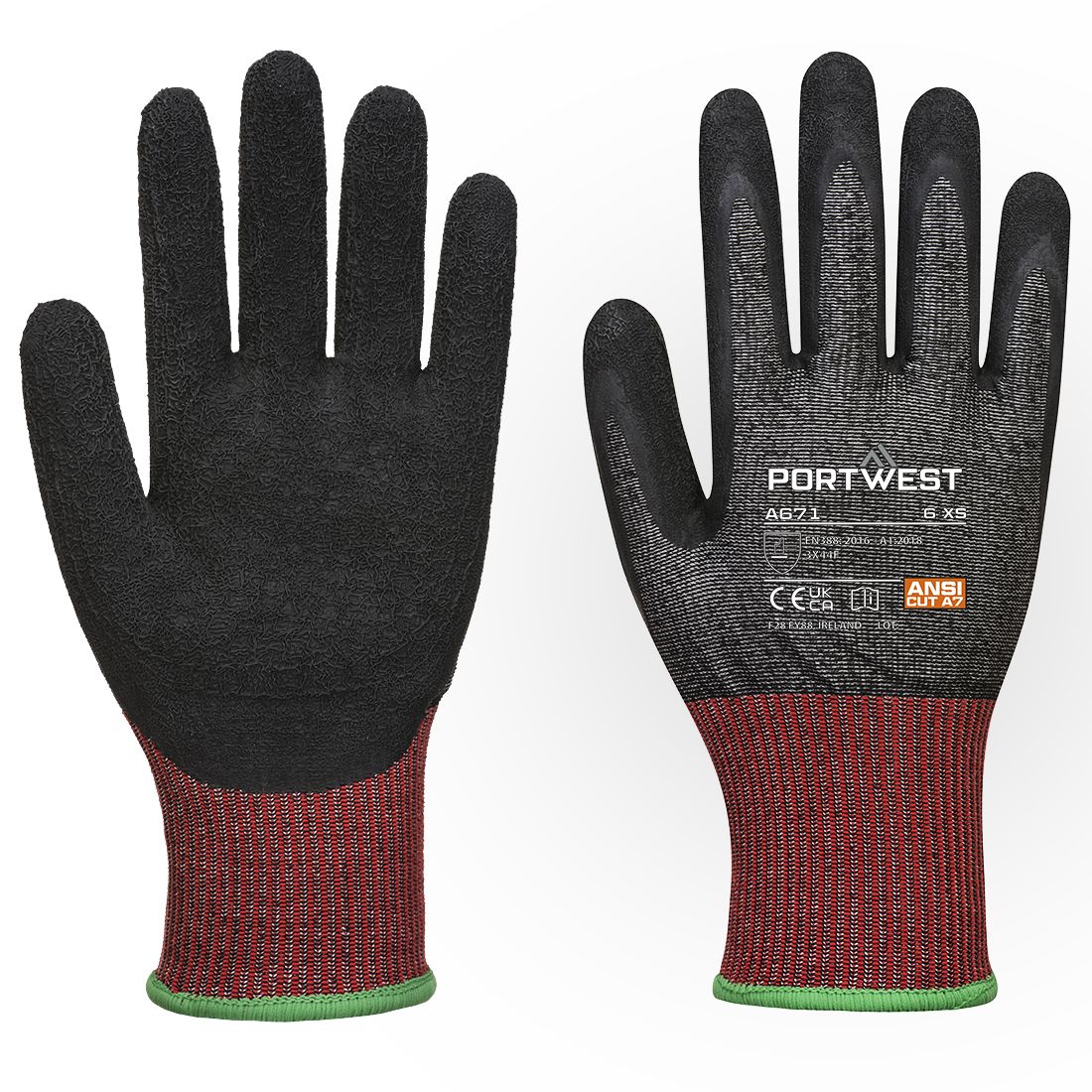 CS Cut F13 Latex Glove, L, R, Black