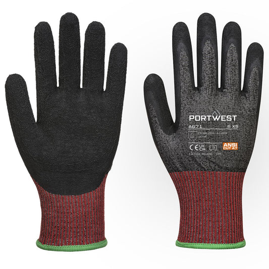 CS Cut F13 Latex Glove, L, R, Black