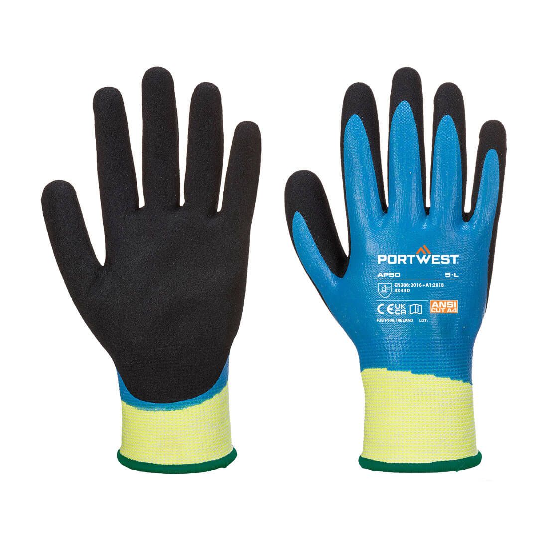 Aqua Cut Pro Glove, L, R, Blue/Black