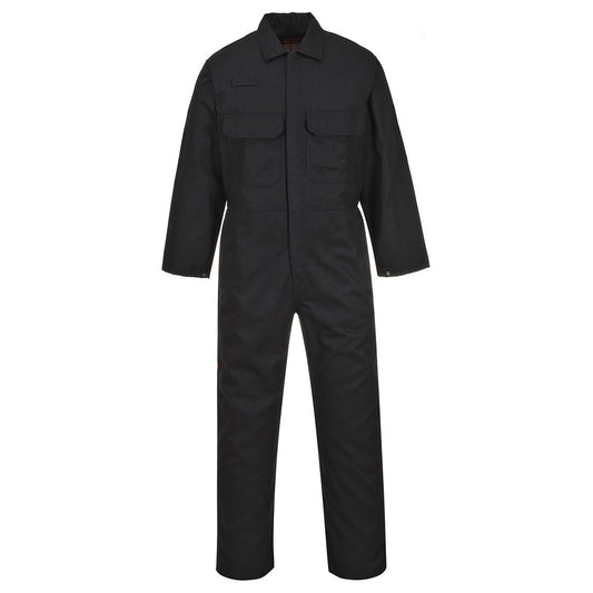 Bizweld FR Coverall, L, T, Black Tall