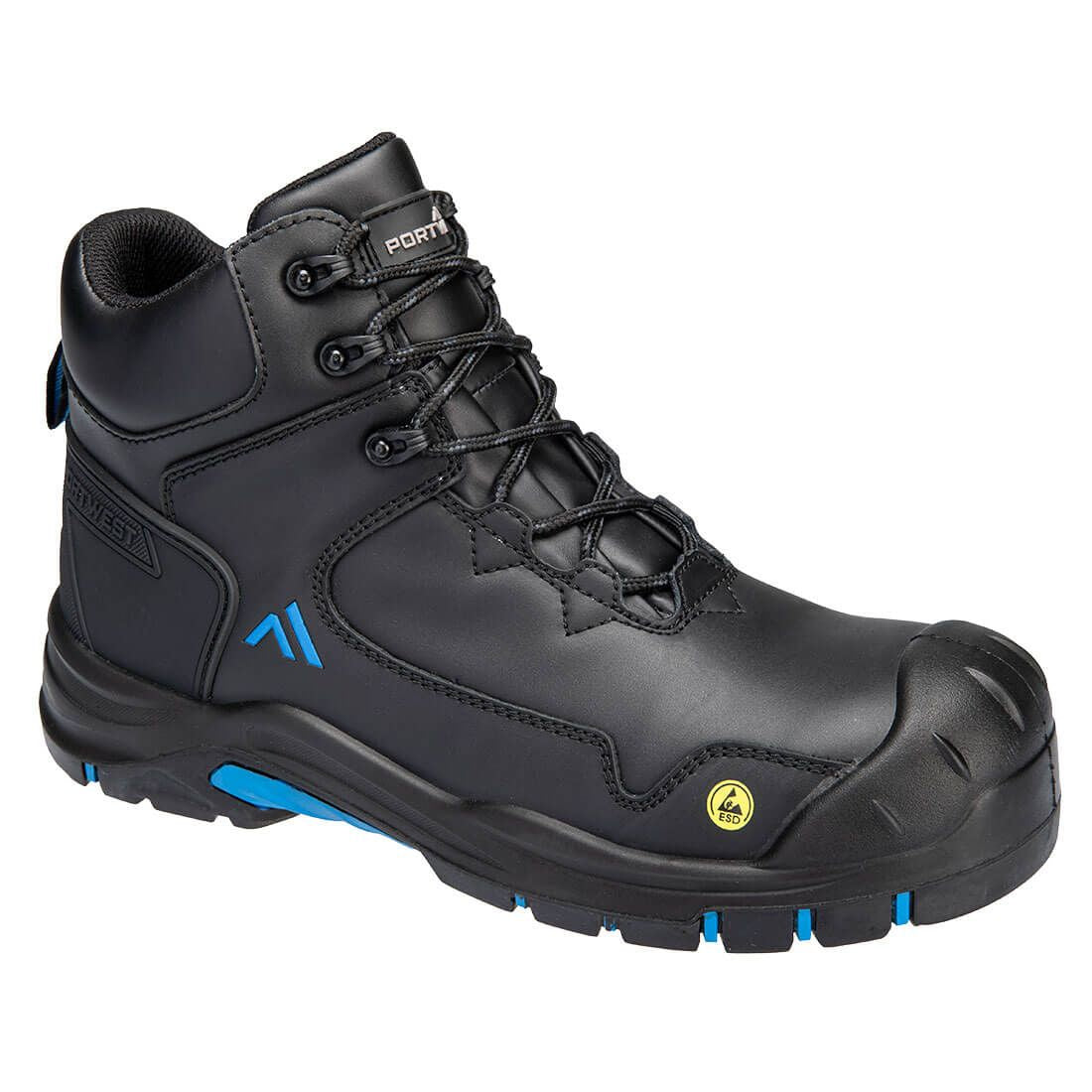 Apex Composite Mid Boot S3S ESD HRO SR SC FO, 37, , Black/Blue
