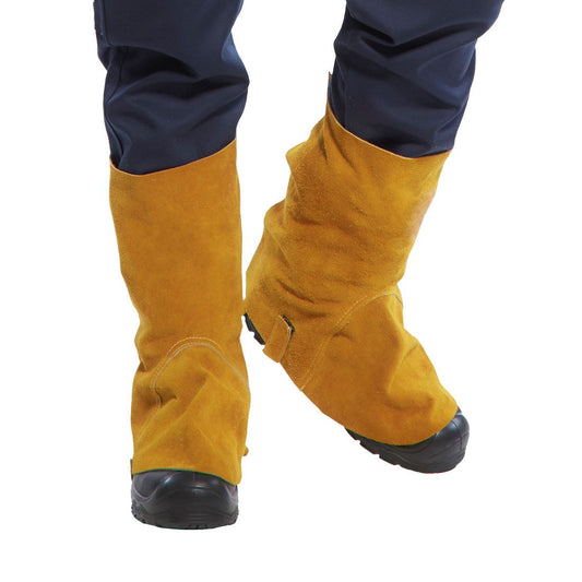Leather Welding Boot Cover, , R, Tan