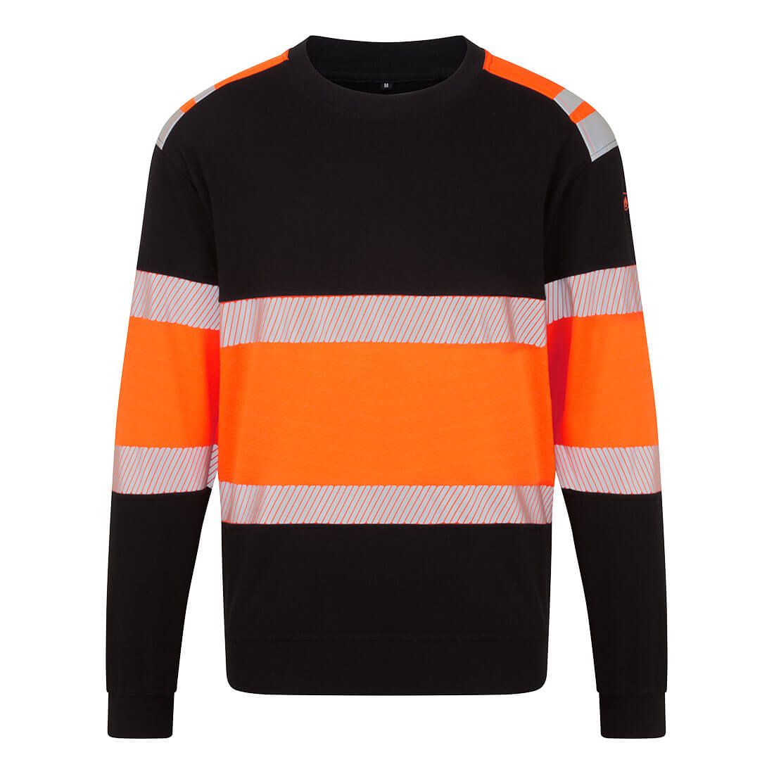 PW3 Modaflame Knit HVO Class 1 FR Sweatshirt, L, R, Orange/Black