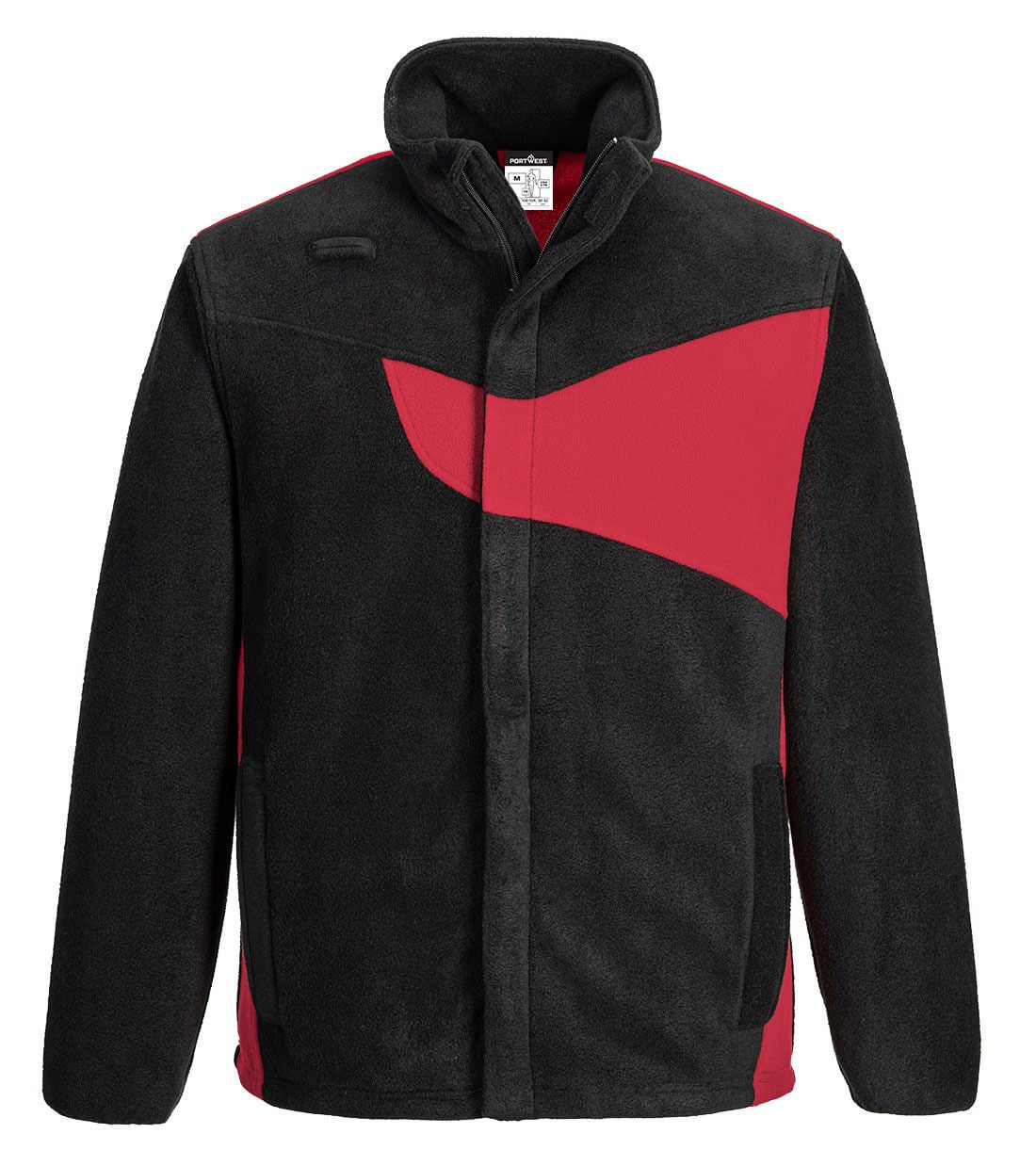 PW2 Fleece, L, R, Black/Red