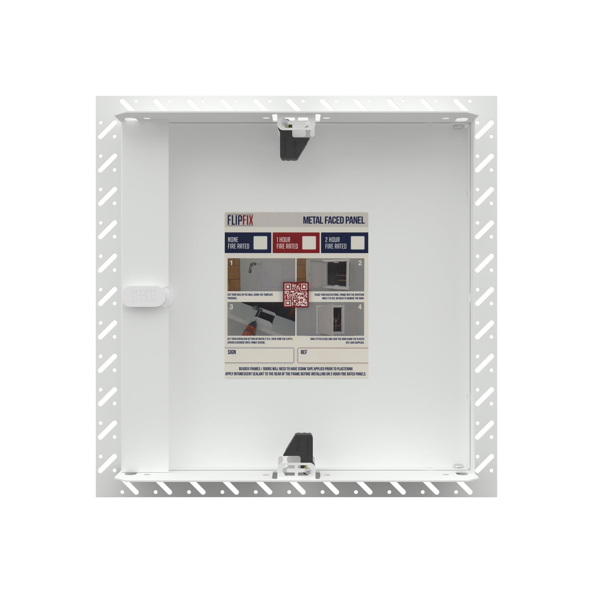 2 Hour Fire Rated White Beaded Frame Metal Access Panel 600mm x 300mm