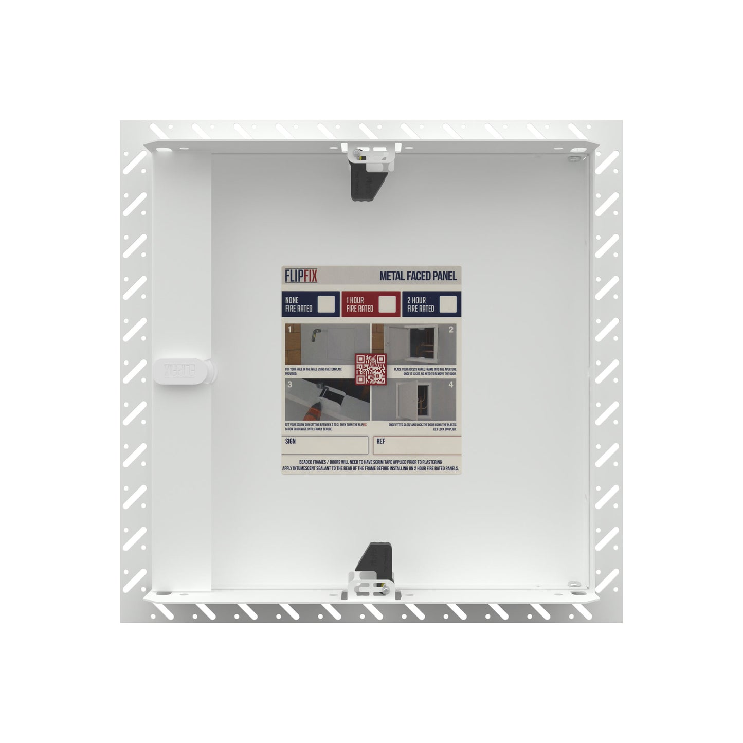 1 Hour Fire Rated White Beaded Frame Metal Access Panel 200mm x 200mm