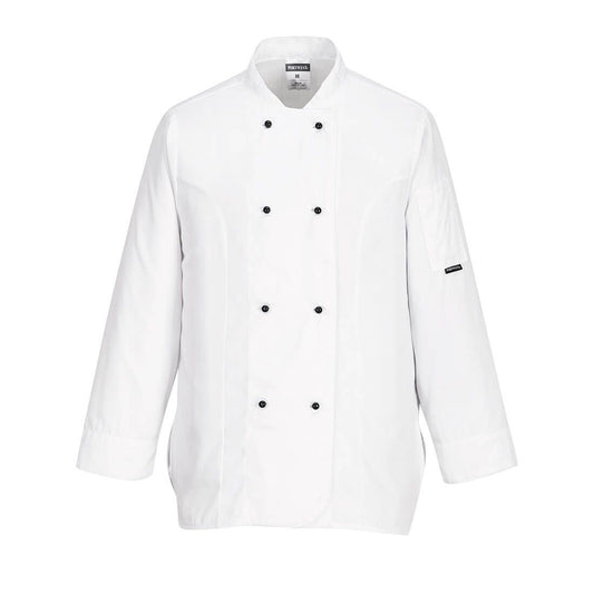 Rachel Women's Chefs Jacket L/S, XS, R, White