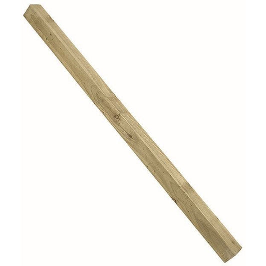 8ft Green Treated Square Top Wooden Fence Post 2400mm x 150mm x 150mm (6" x 6")