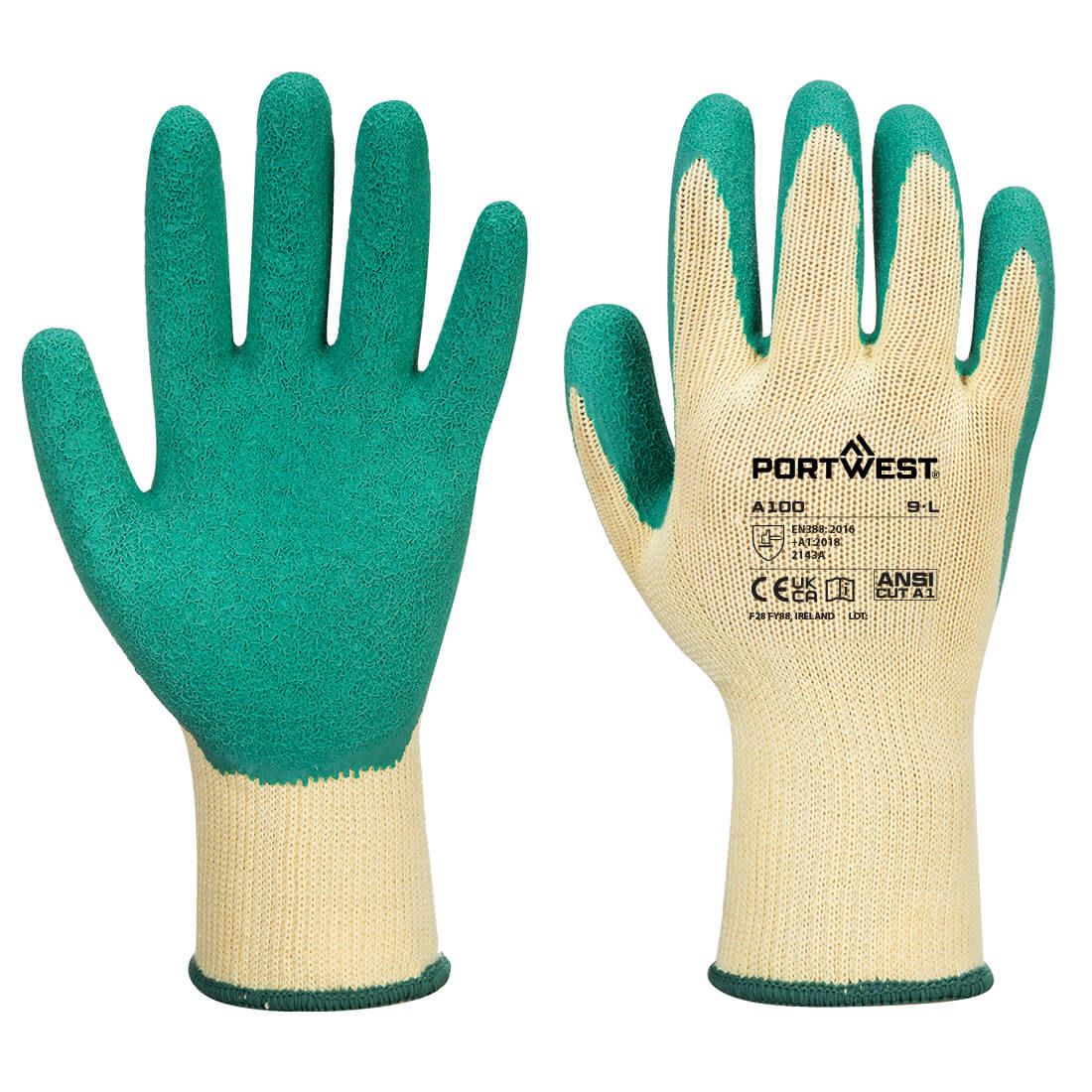 Grip Glove - Latex, L, R, Green
