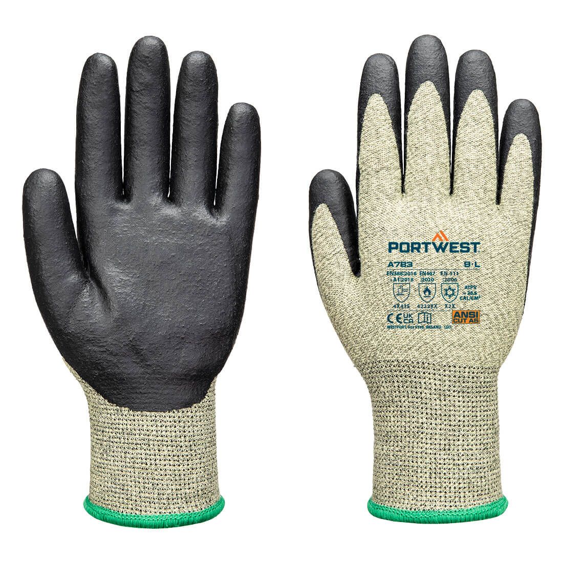 FR Arc Cut F13 Level 3 Glove, L, R, Green/Black