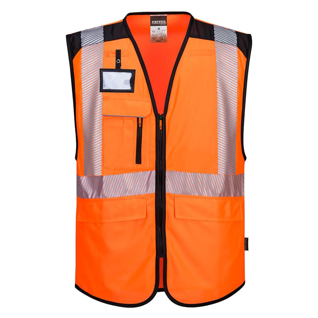 PW3 Hi-Vis Executive Vest , L, R, Orange/Black