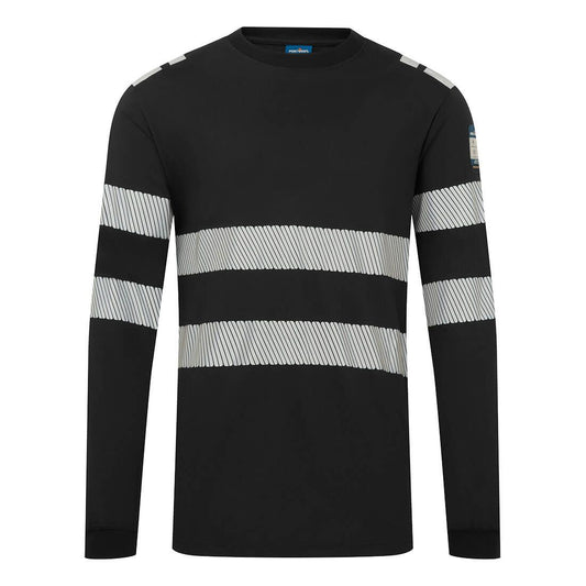 PW3 Modaflame Knit FR Long Sleeve T-Shirt, L, R, Black