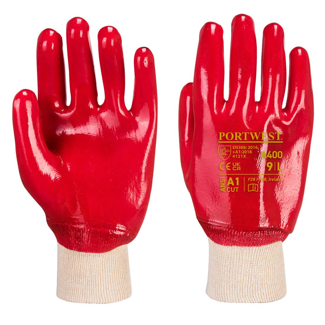 PVC Knitwrist, L, R, Red