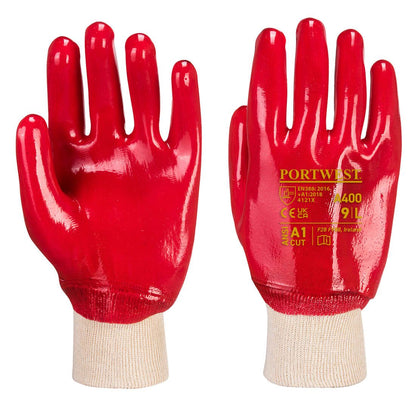 PVC Knitwrist, L, R, Red