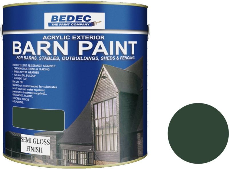 BEDEC SEMI GLOSS BARN PAINT 2.5l DARK GREEN BEDE2AK0095/40