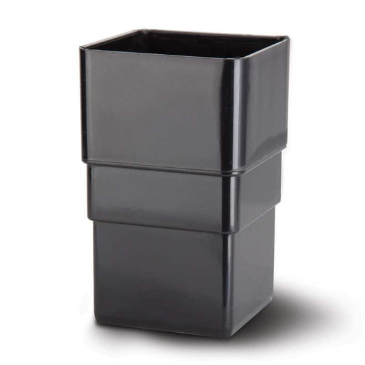 POLYPIPE RAINWATER 65mm SQUARE DOWNPIPE CONNECTOR RS225B BLACK