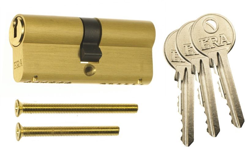 ERA 6 PIN EURO DOUBLE CYLINDER 40/40 BRASS VISI PACK 4078-32